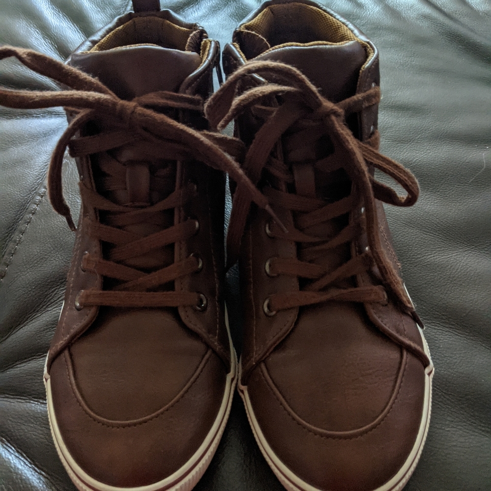 Cat & Jack's brown high tops.